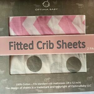 Pink and Gray Fitted Crib Sheets